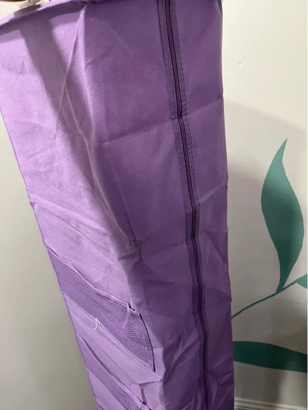 Purple hanging shelf shoe organizer storage